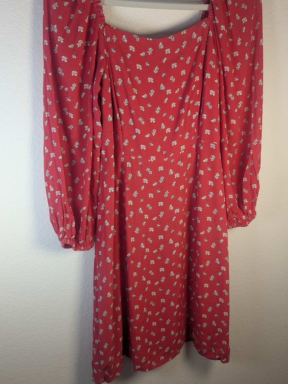 Sanctuary Floral Smocked Back Mini Dress NWT Pink Puff Sleeve Size S